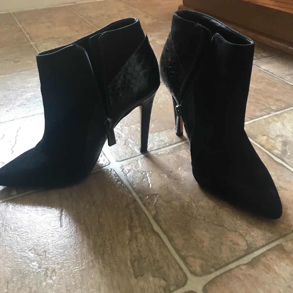 Black bootie heels